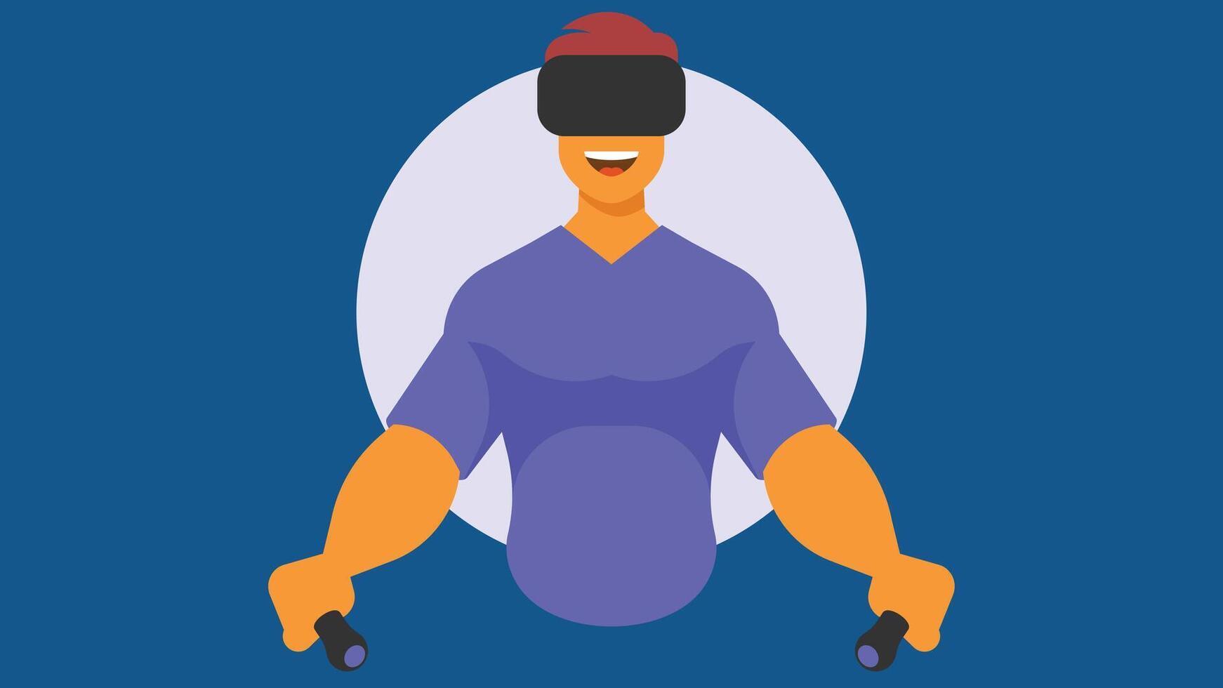 virtuell Wirklichkeit Spielen Konzept mit vr Brille Illustration vektor