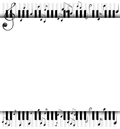 Hintergrundvorlage mit Musiknoten und Klavier vektor