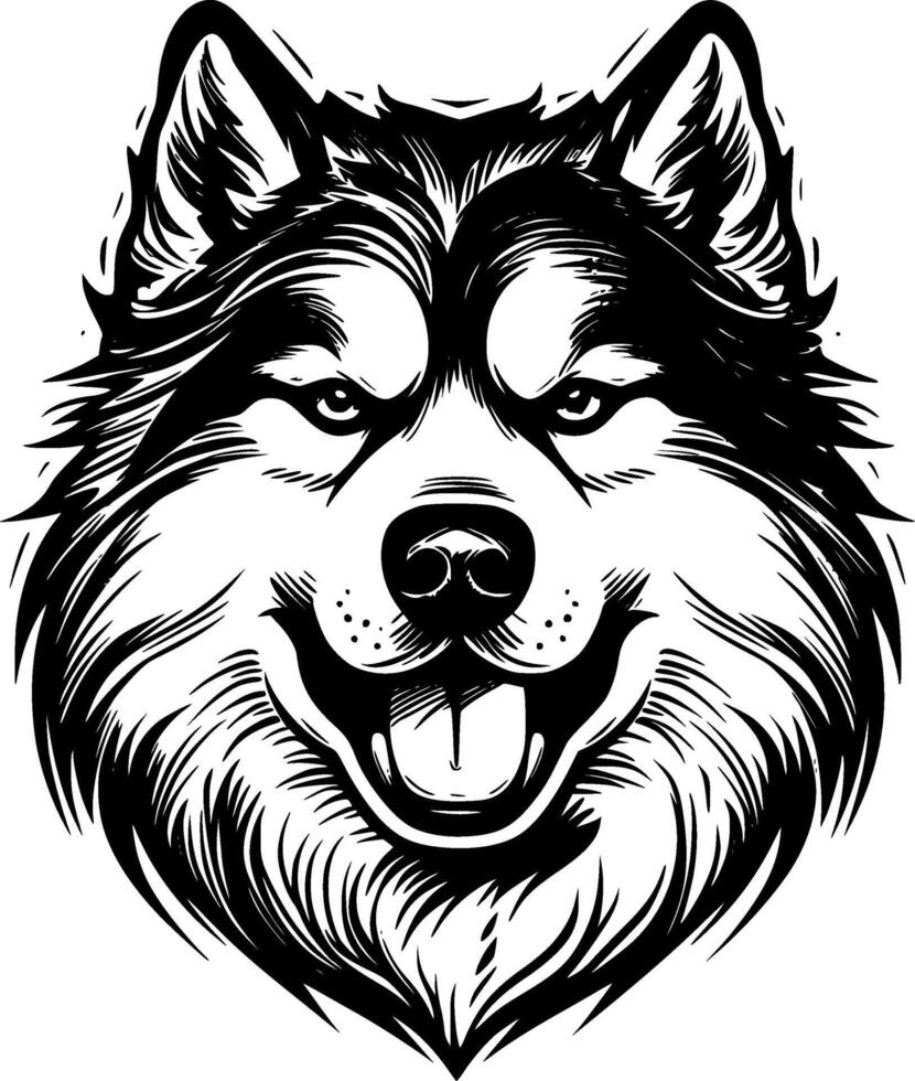 alaskan malamute - minimalistisk och platt logotyp - illustration vektor