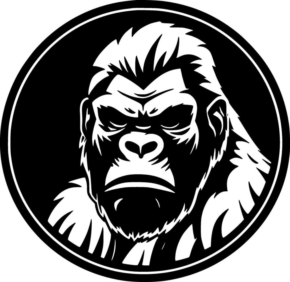 Gorilla - - schwarz und Weiß isoliert Symbol - - Illustration vektor
