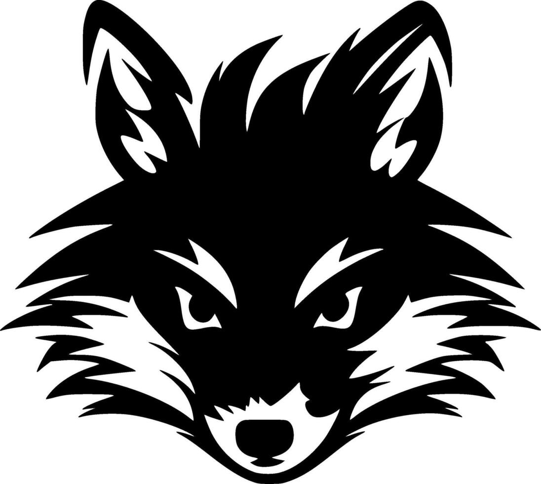 tvättbjörn - svart och vit isolerat ikon - illustration vektor
