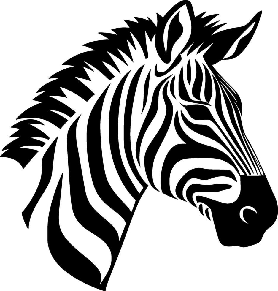 zebra, svart och vit illustration vektor