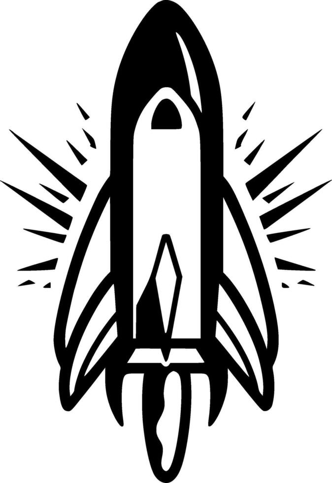 Rakete - - schwarz und Weiß isoliert Symbol - - Illustration vektor