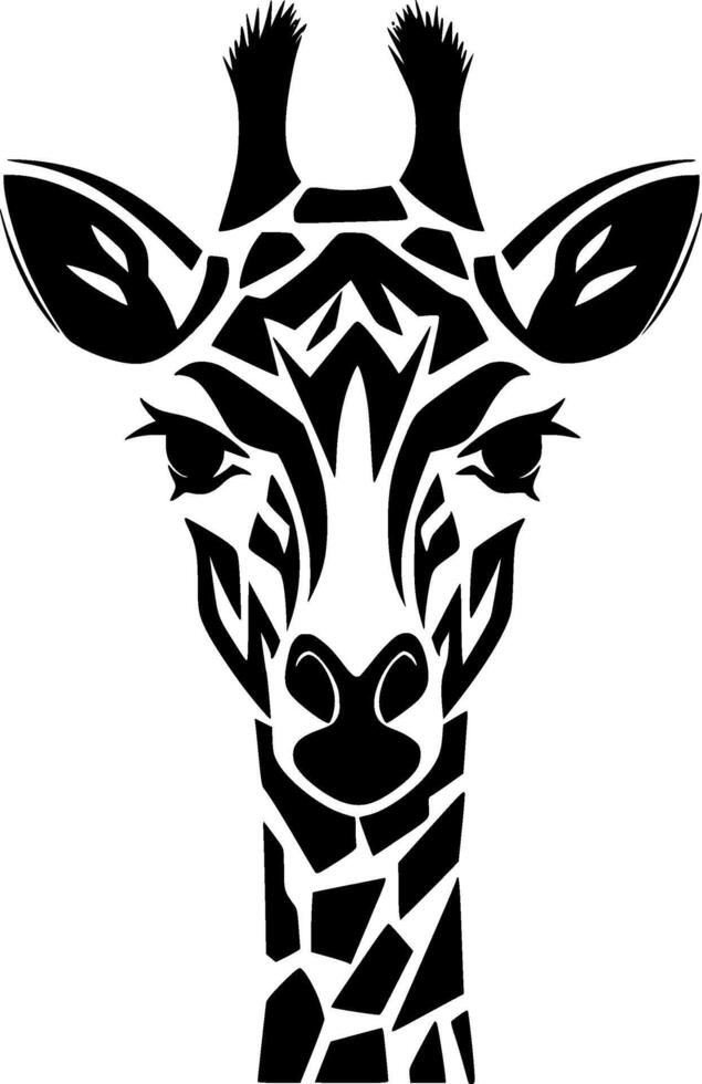 Giraffe - - schwarz und Weiß isoliert Symbol - - Illustration vektor