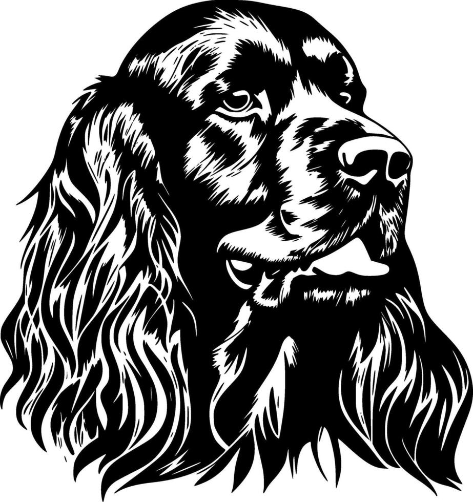 Cocker Spaniel - - schwarz und Weiß isoliert Symbol - - Illustration vektor