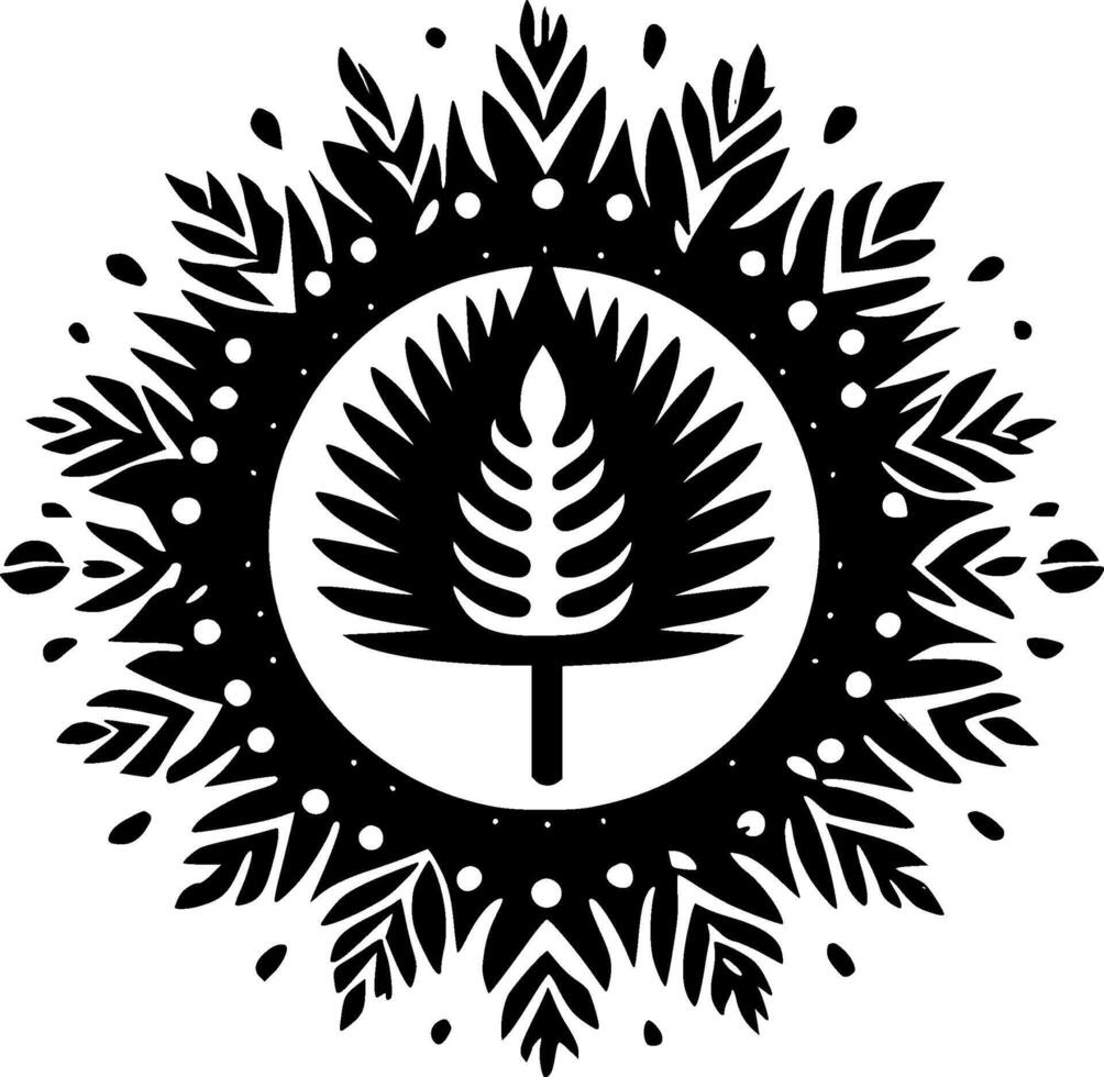 boho - svart och vit isolerat ikon - illustration vektor
