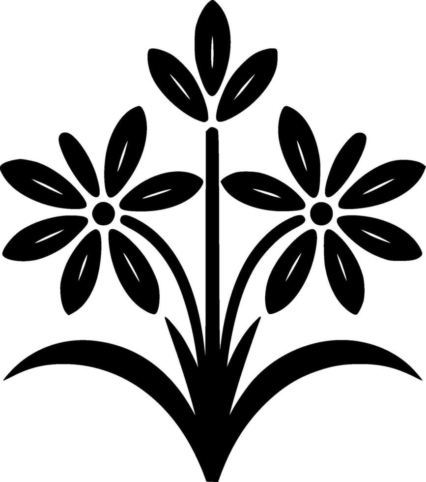 Blume - - schwarz und Weiß isoliert Symbol - - Illustration vektor