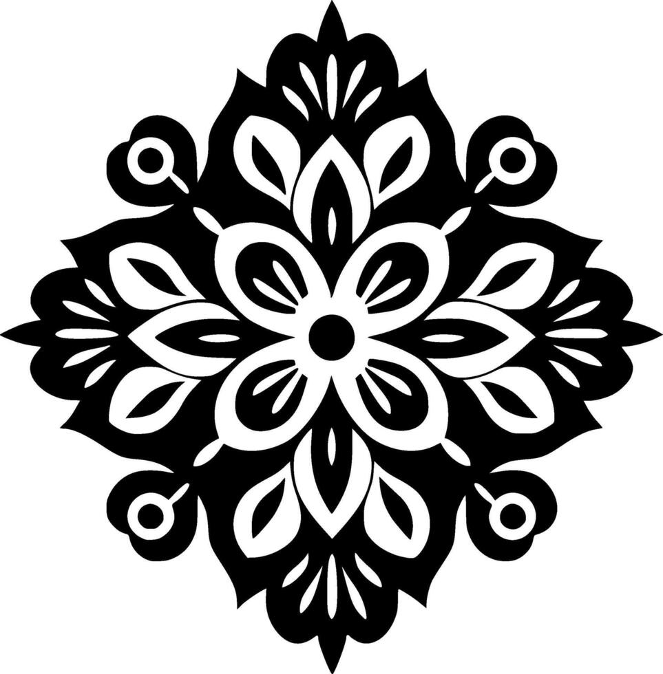 mandala, svart och vit illustration vektor