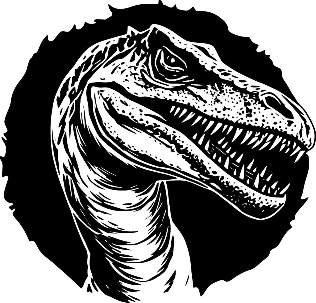 komodo drake, svart och vit illustration vektor