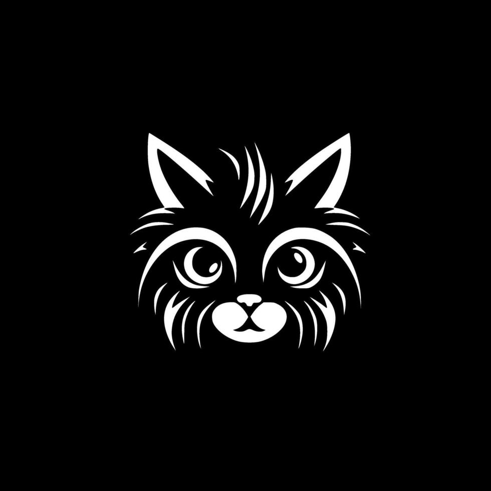 katt, svart och vit illustration vektor