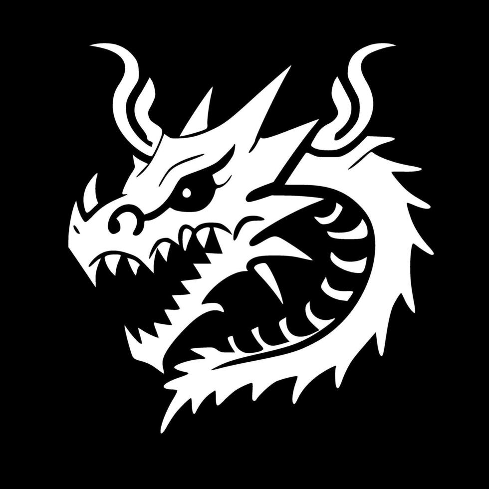 Drachen - - minimalistisch und eben Logo - - Illustration vektor