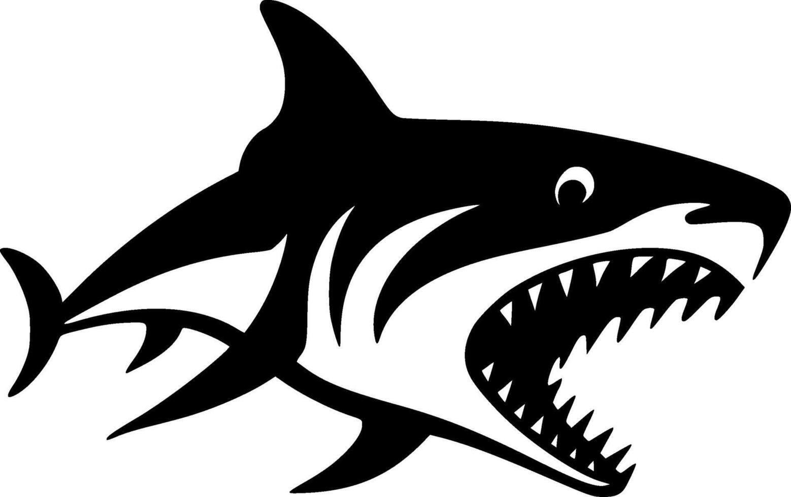Hai, schwarz und Weiß Illustration vektor