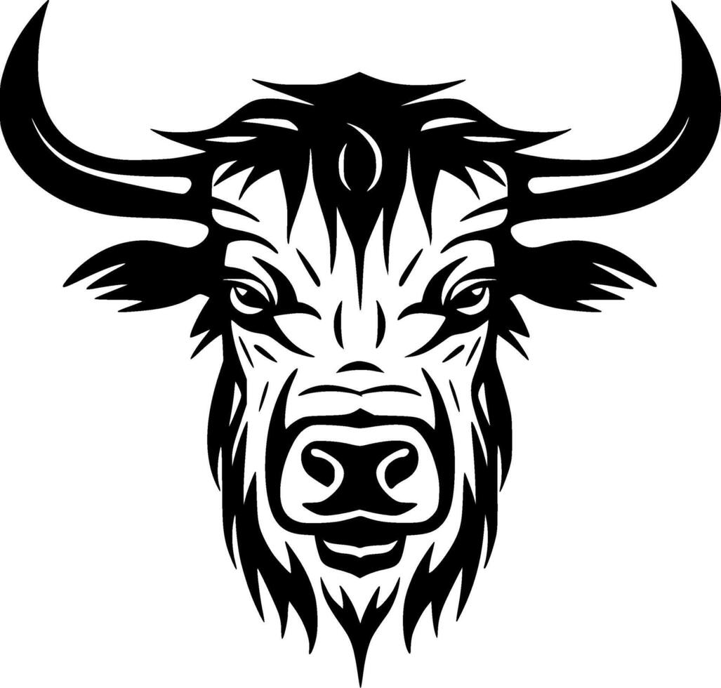 Hochland Kuh, schwarz und Weiß Illustration vektor