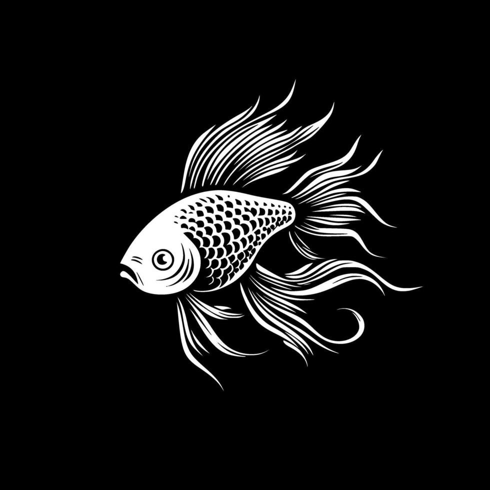Goldfisch - - schwarz und Weiß isoliert Symbol - - Illustration vektor