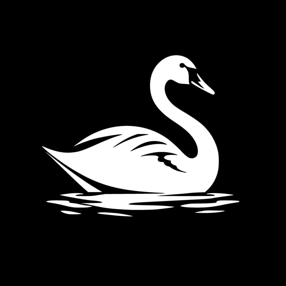 Schwan - - schwarz und Weiß isoliert Symbol - - Illustration vektor