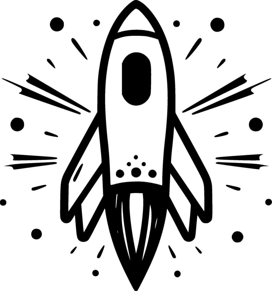 Rakete - - minimalistisch und eben Logo - - Illustration vektor