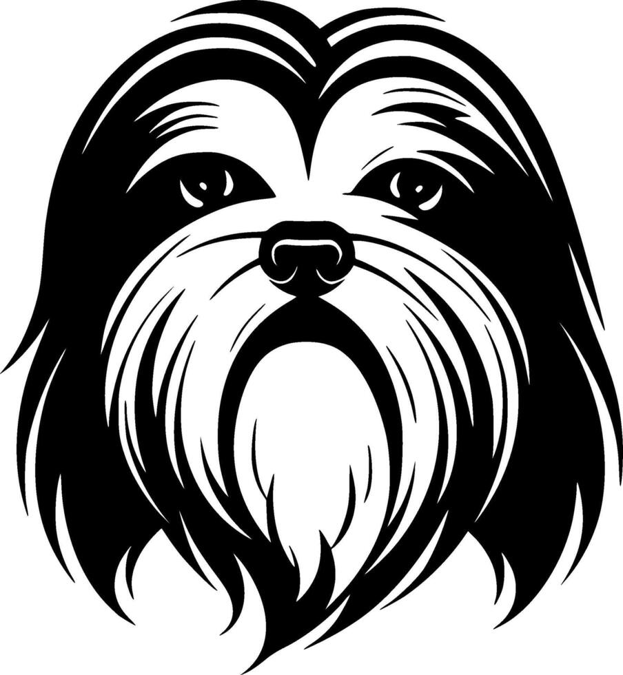 shih tzu - - minimalistisch und eben Logo - - Illustration vektor