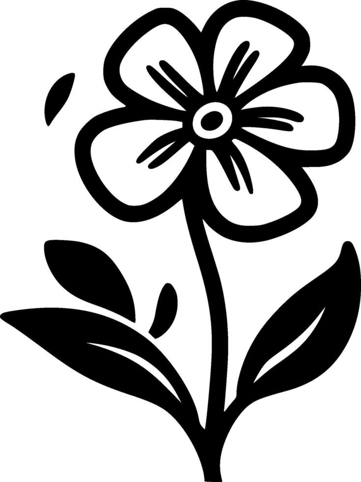 Blume - - schwarz und Weiß isoliert Symbol - - Illustration vektor