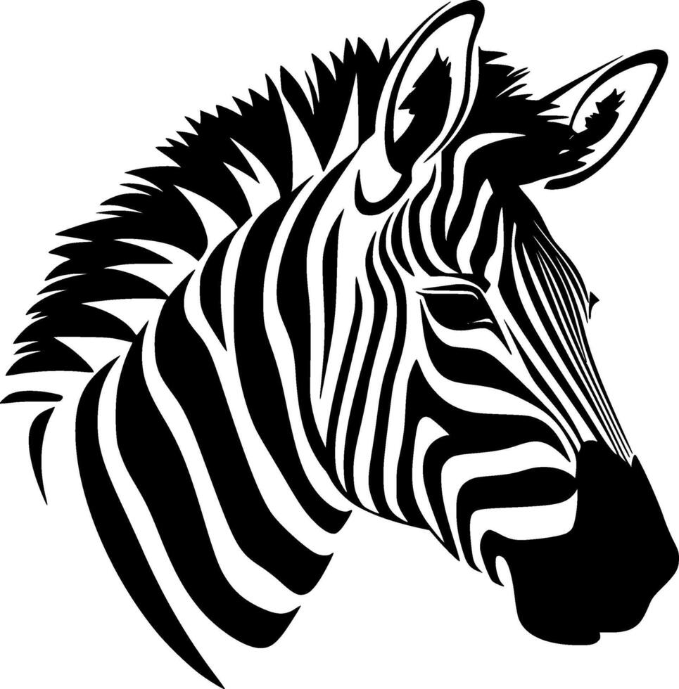 Zebra - - schwarz und Weiß isoliert Symbol - - Illustration vektor