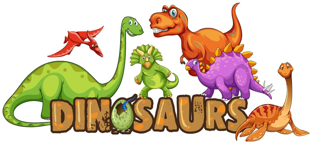 Wortentwurf für Dinosaurier vektor