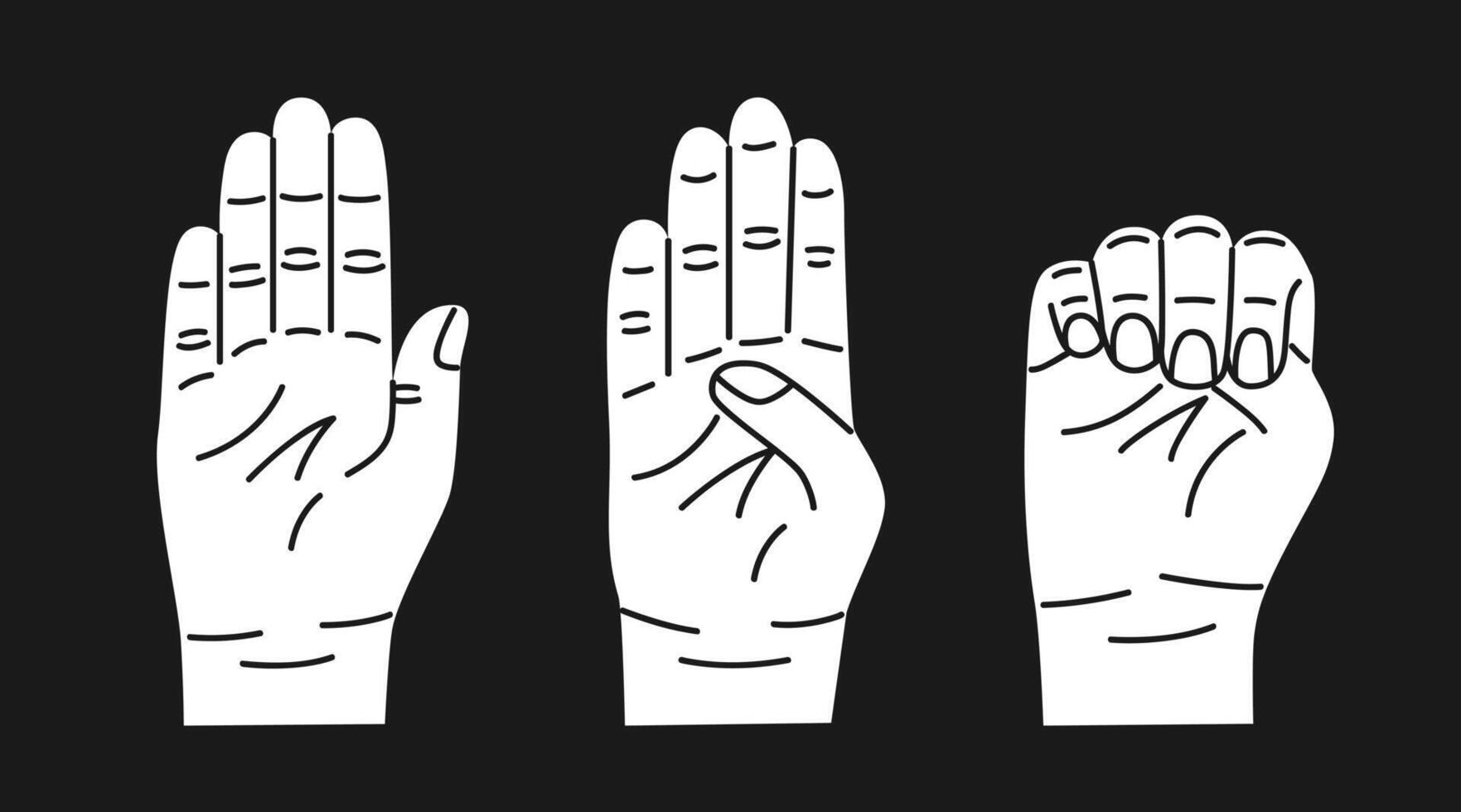 Geste zum Hilfe. Weiß Hand Geste im Fall von inländisch Gewalt, Unsicherheit. Zeichen Sprache. das Gewalt beim Zuhause Signal zum Hilfe. modern modisch eben Stil. vektor