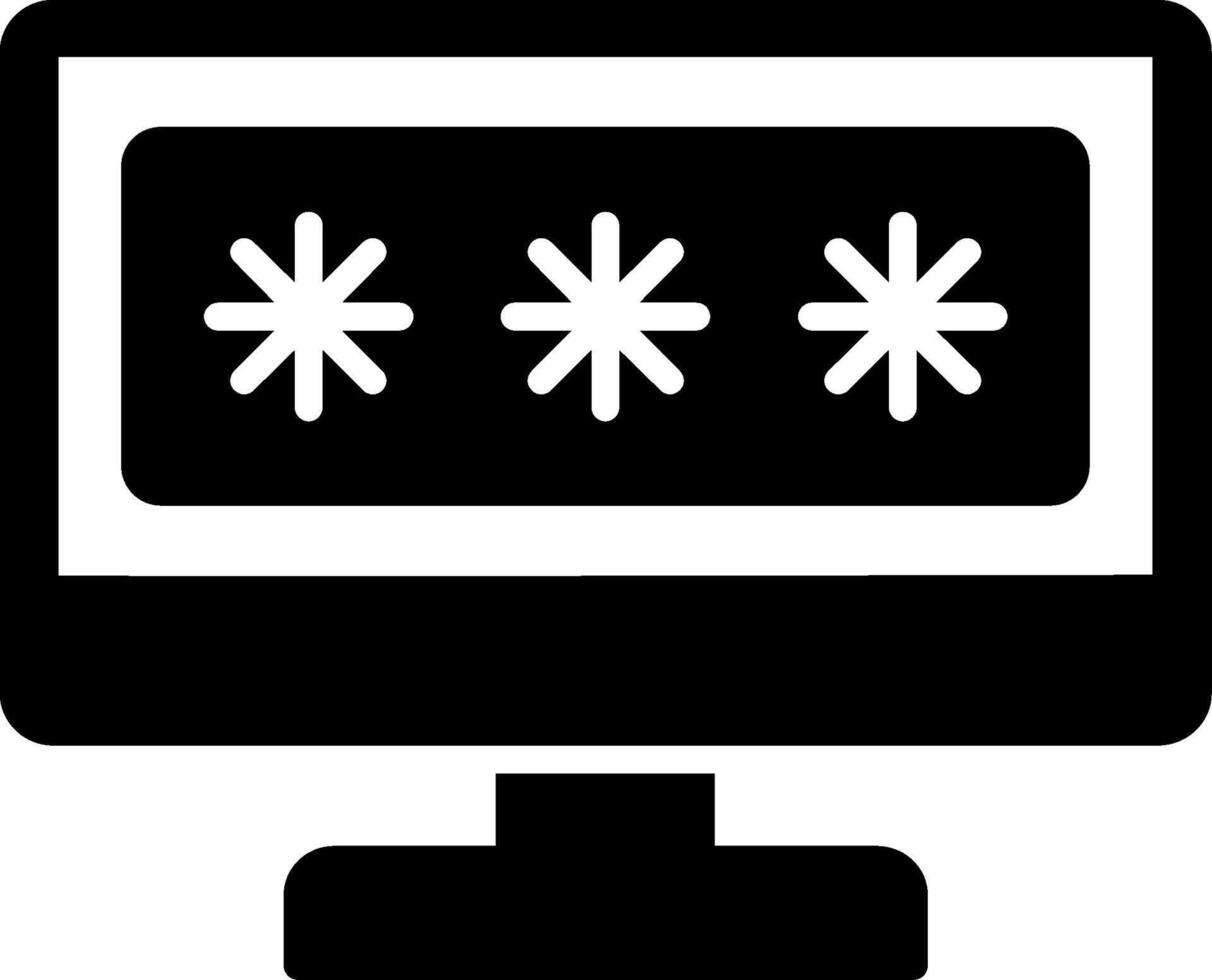 säkerhet dator Lösenord glyf ikon vektor