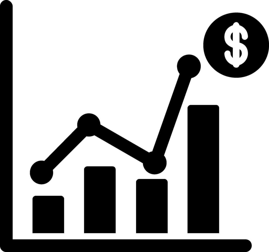 Der Umsatz Statistiken Glyphe Symbol vektor