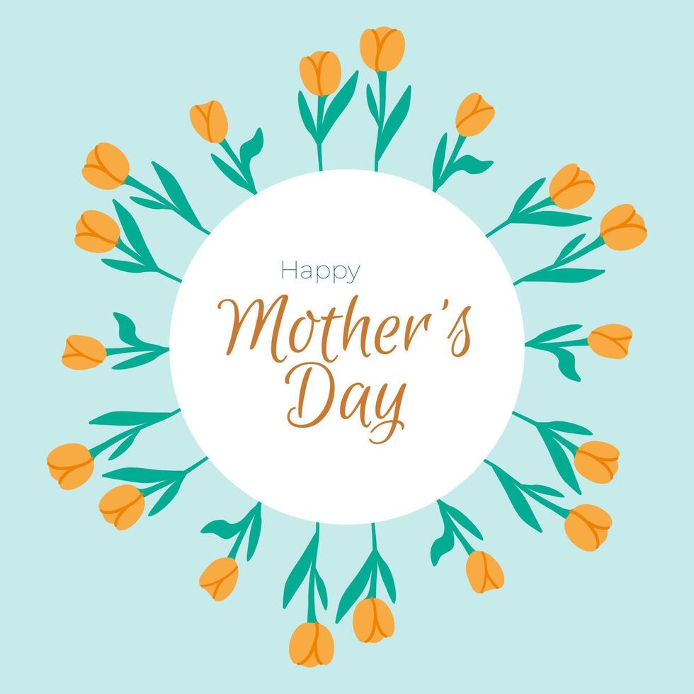 glücklich Mütter Tag. elegant Karte mit Gelb Tulpen. Design Vorlagen zum Postkarte, Banner, Poster. eben Abbildungen vektor