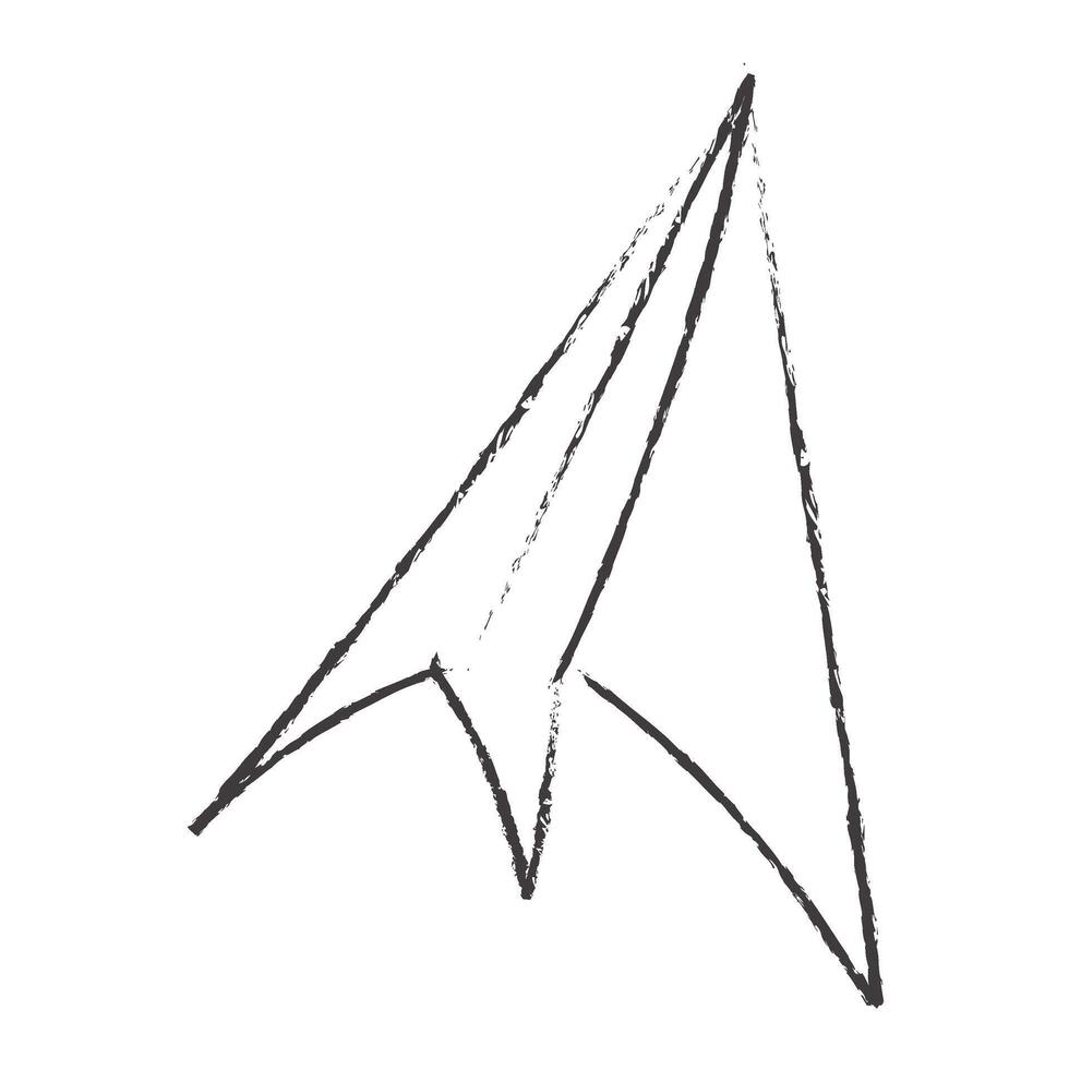 Papier Flugzeug Gekritzel Hand gezeichnet vektor