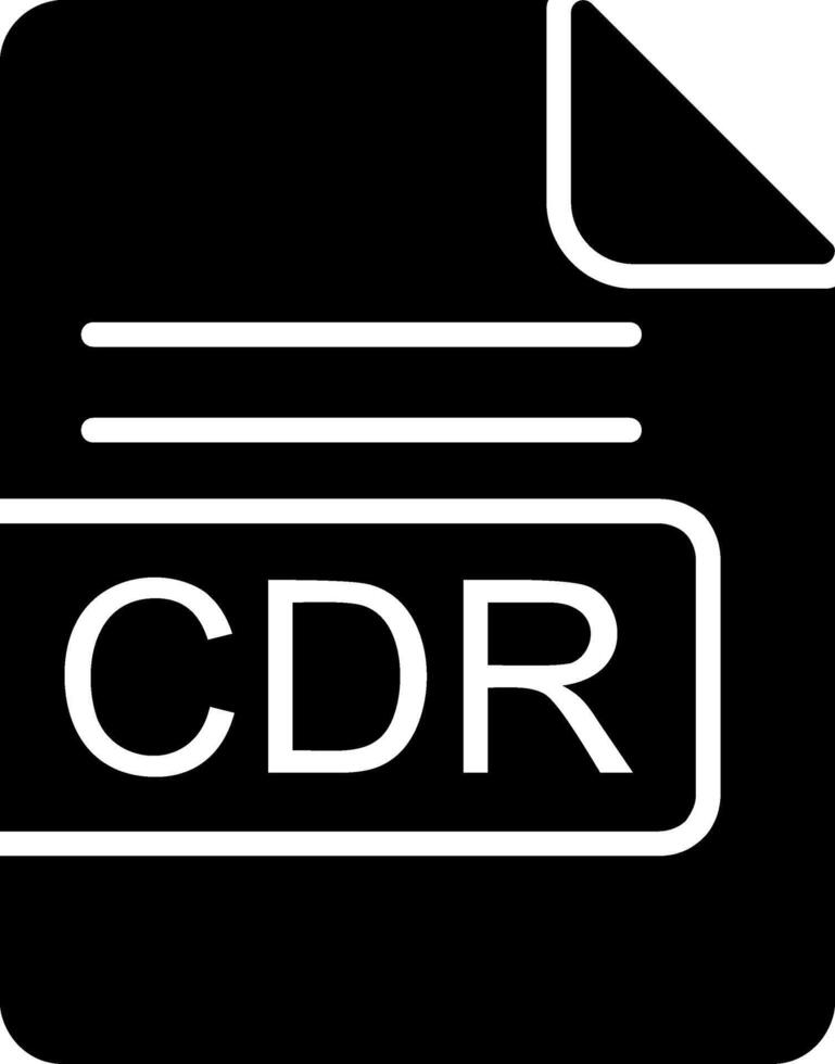 CDR fil formatera glyf ikon vektor