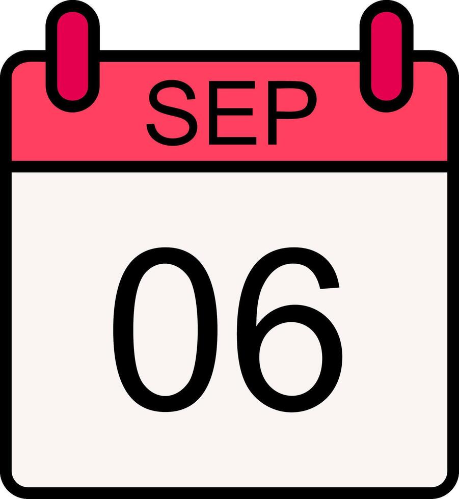 September Linie gefüllt Symbol vektor