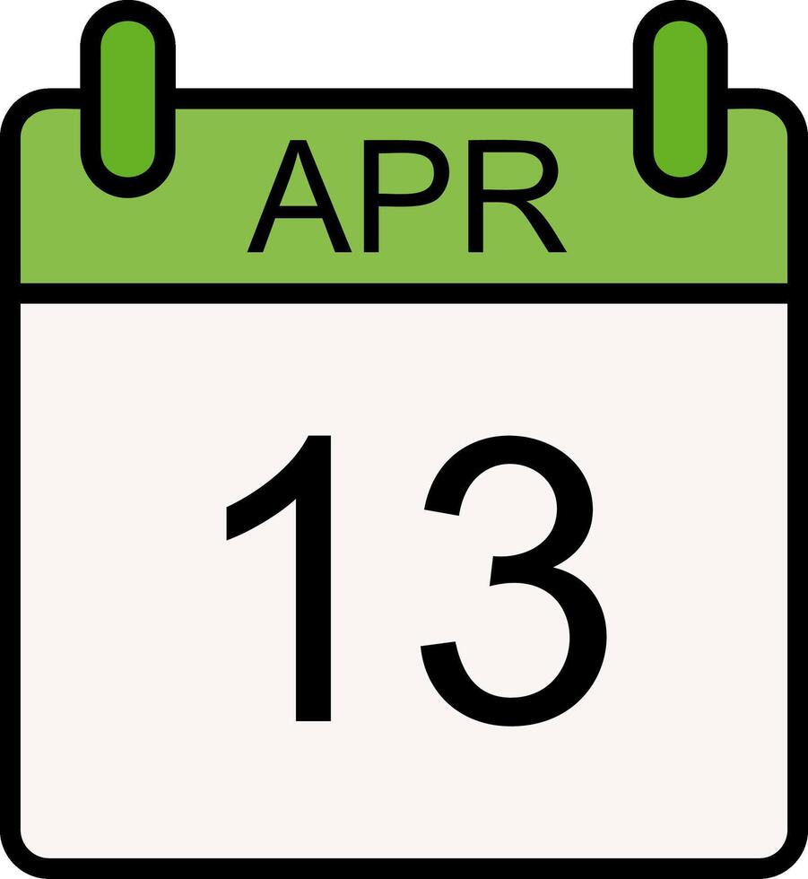 April Linie gefüllt Symbol vektor