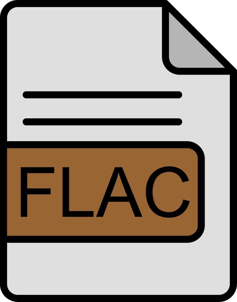 flac Datei Format Linie gefüllt Symbol vektor