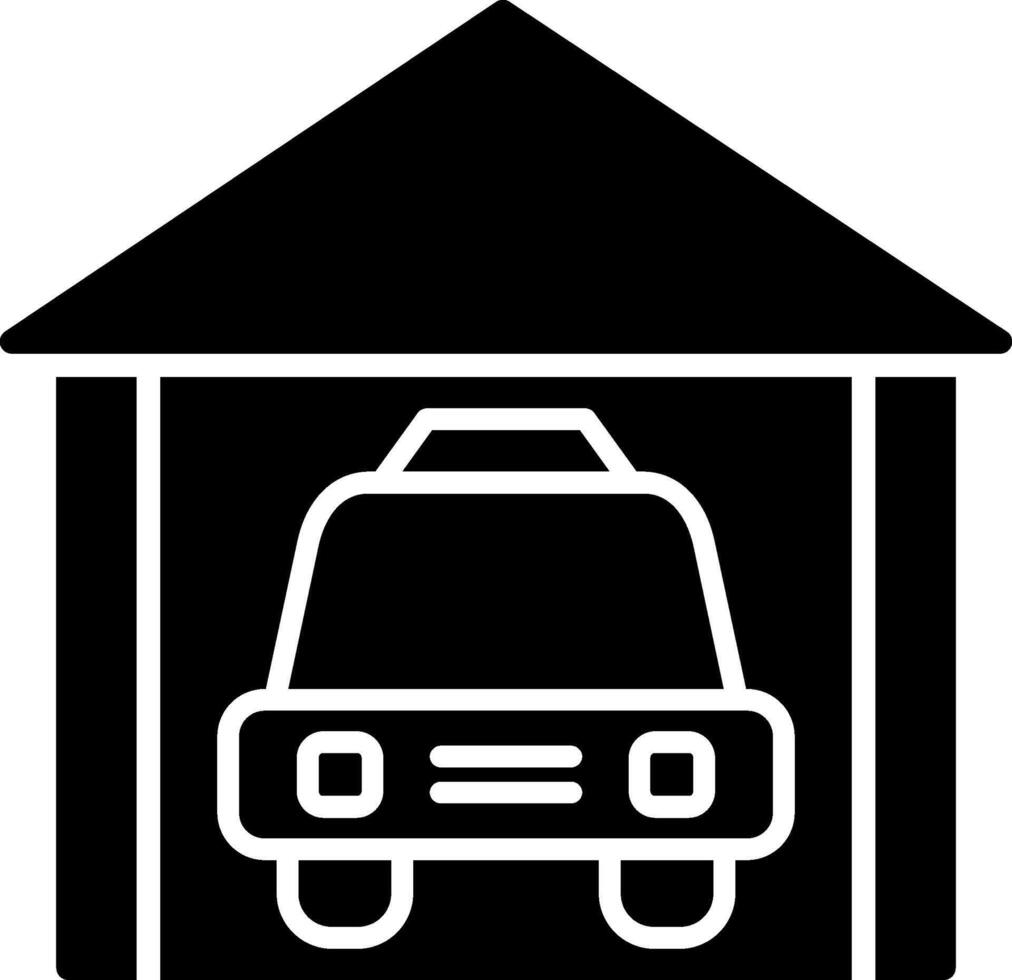 garage glyf ikon vektor