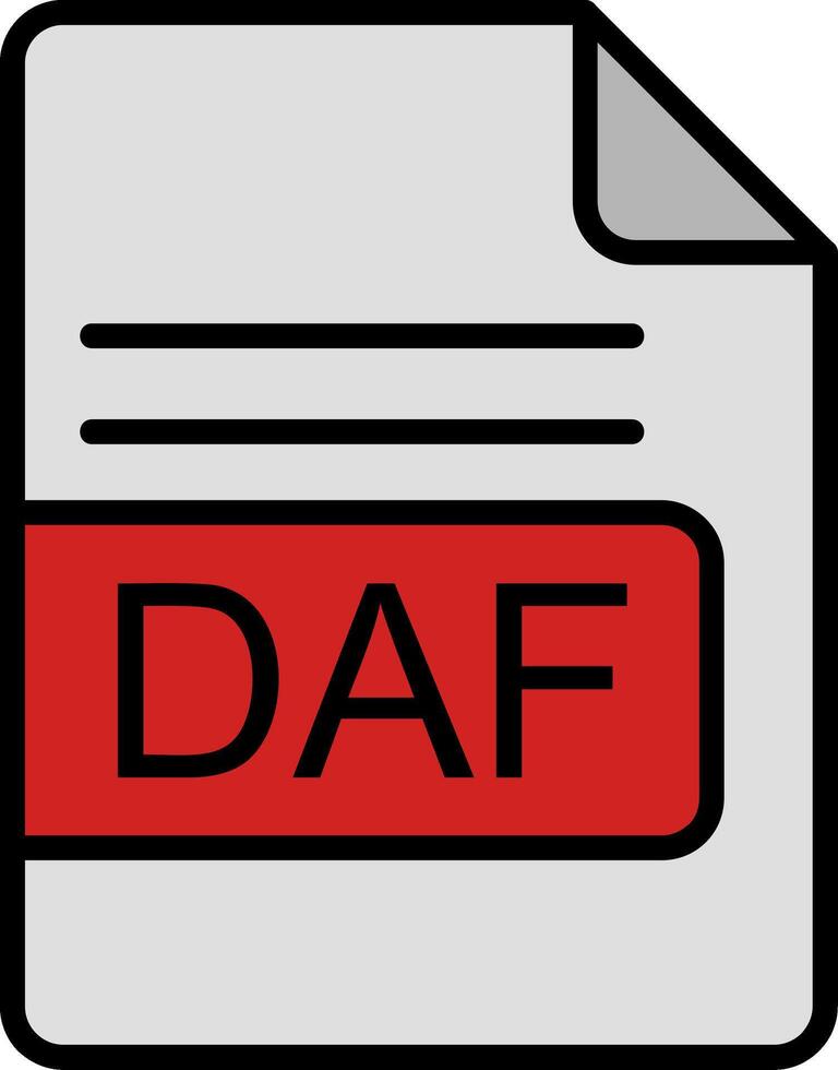 daf Datei Format Linie gefüllt Symbol vektor