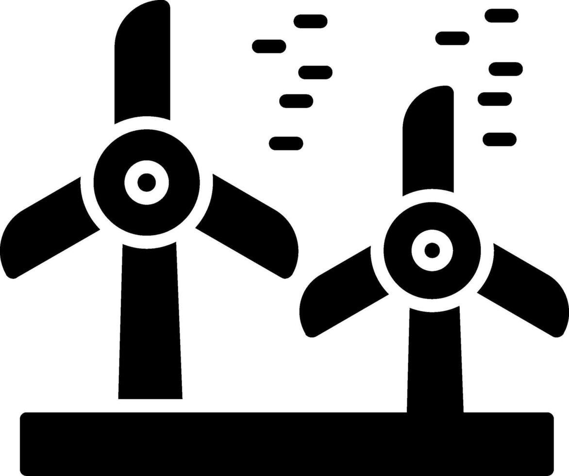 Glyphen-Symbol für Windkraftanlagen vektor