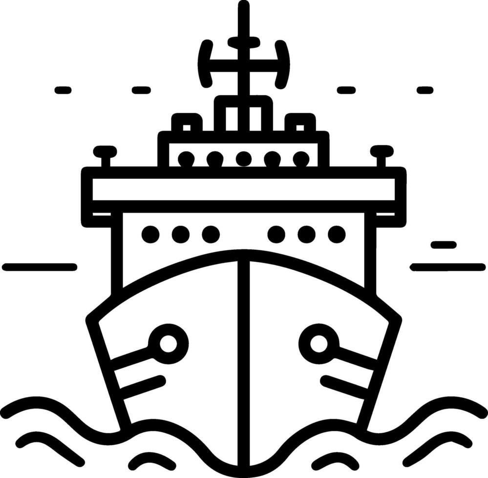 fartyg linje bilder ikon stil vektor