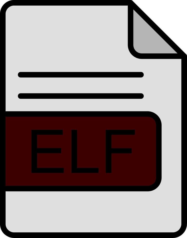 Elf Datei Format Linie gefüllt Symbol vektor