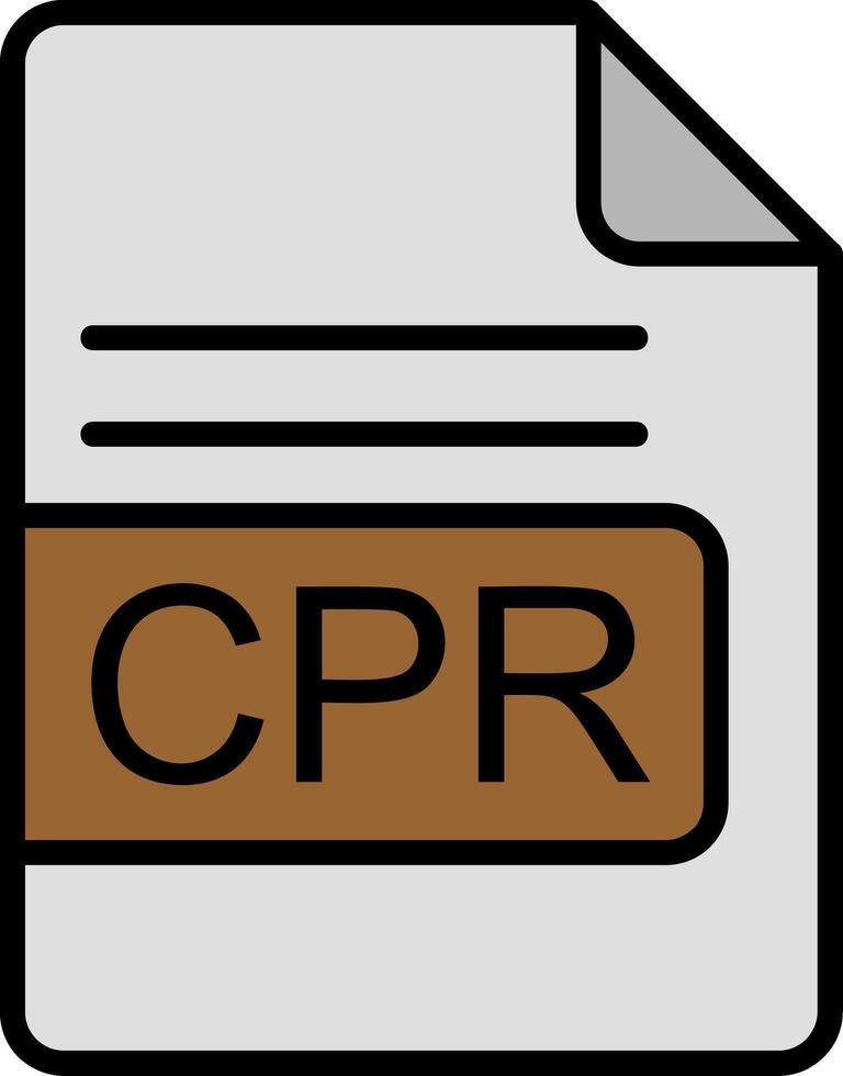 cpr Datei Format Linie gefüllt Symbol vektor