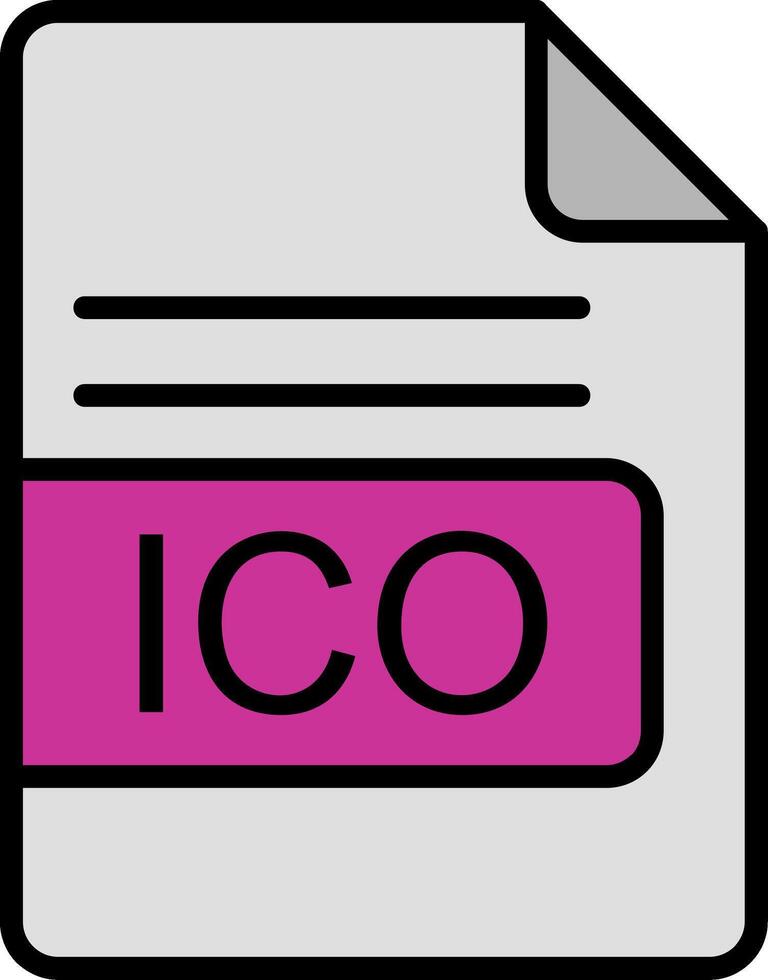 ico Datei Format Linie gefüllt Symbol vektor