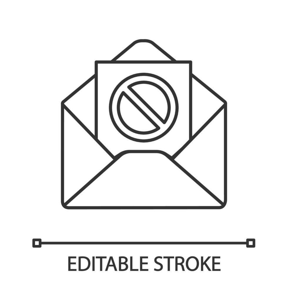 proteståtgärd e-postmeddelande linjär ikon. sociala eller politiska rörelseriktade utskick. tunn linje illustration. skicka brev med protesthändelser. vektor isolerade ritning. redigerbar linje