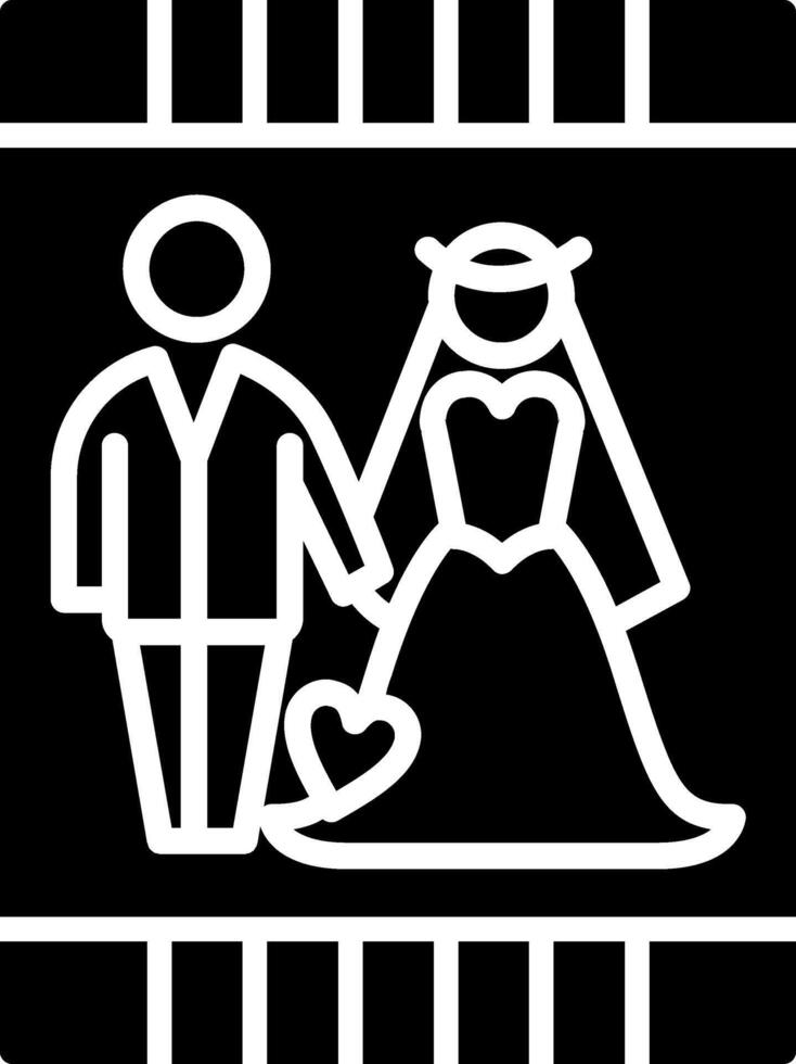 Glyphen-Symbol für Hochzeitseinladung vektor