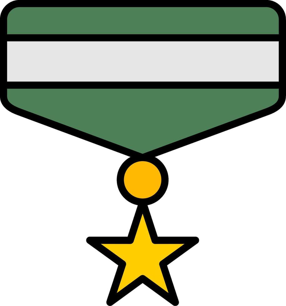 medalj linje fylld ikon vektor