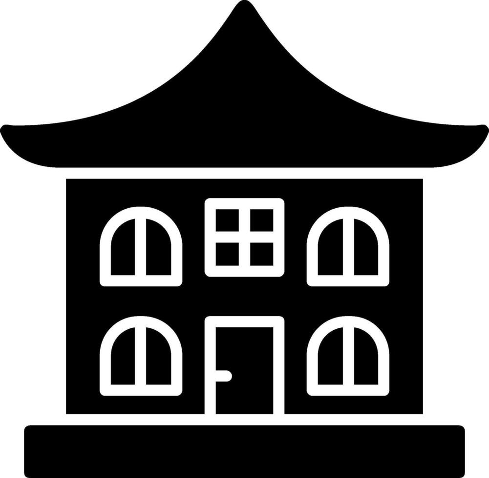 asiatisch Tempel Glyphe Symbol vektor