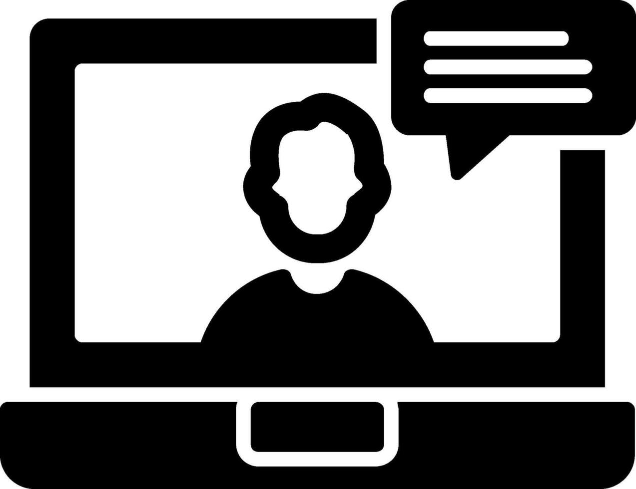 Symbol für Online-Chat-Glyphe vektor