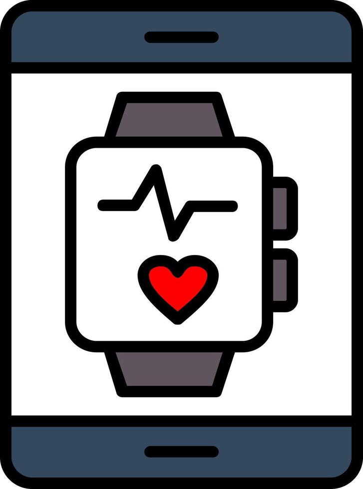 Smartwatch-Linie gefülltes Symbol vektor