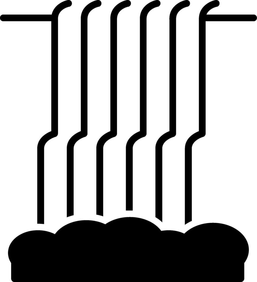 Wasserfall-Glyphe-Symbol vektor