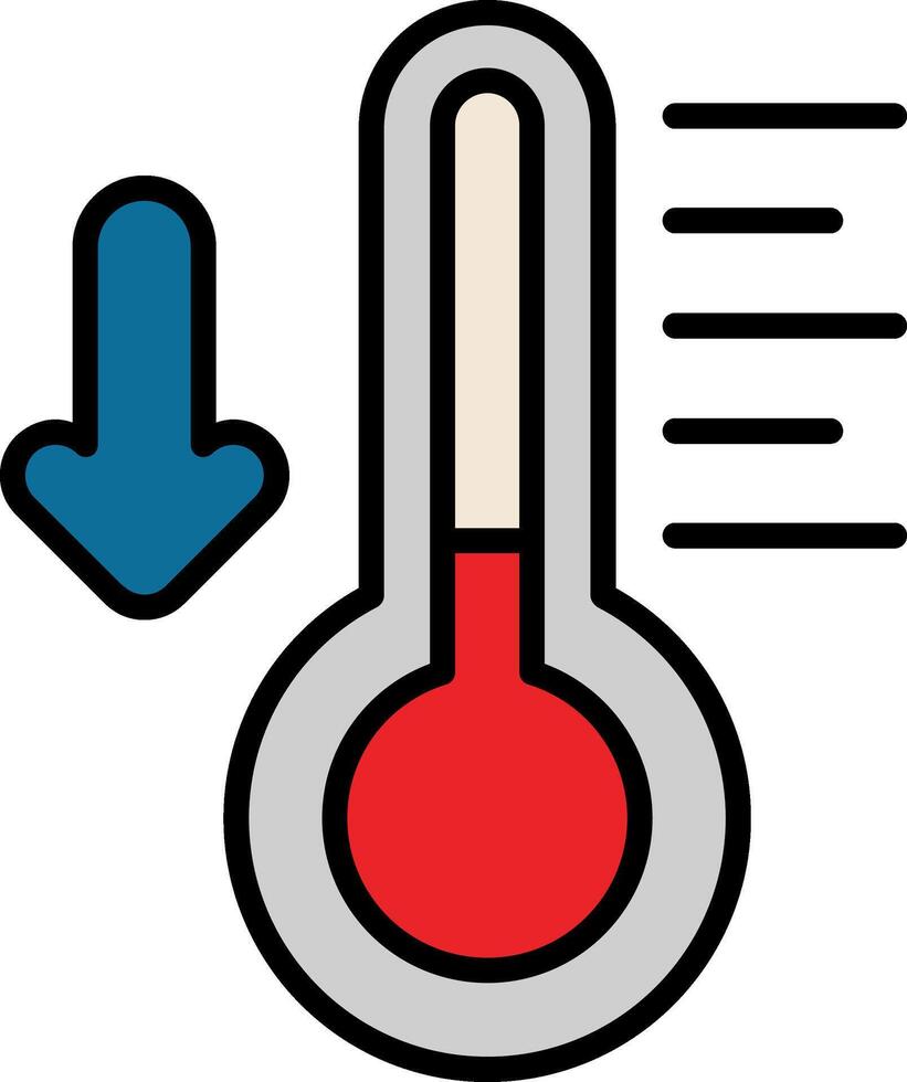 termometer linje fylld ikon vektor