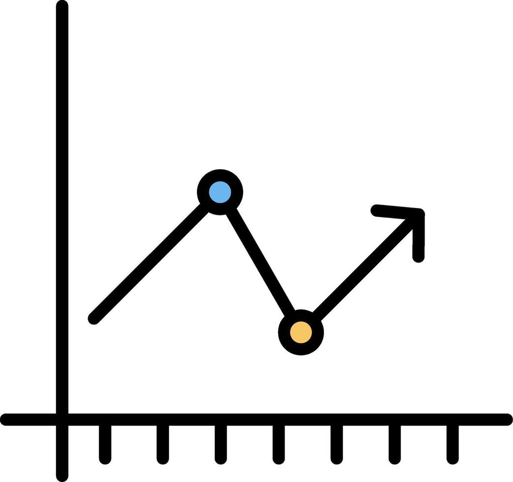 Pfeil Diagramm Linie gefüllt Symbol vektor