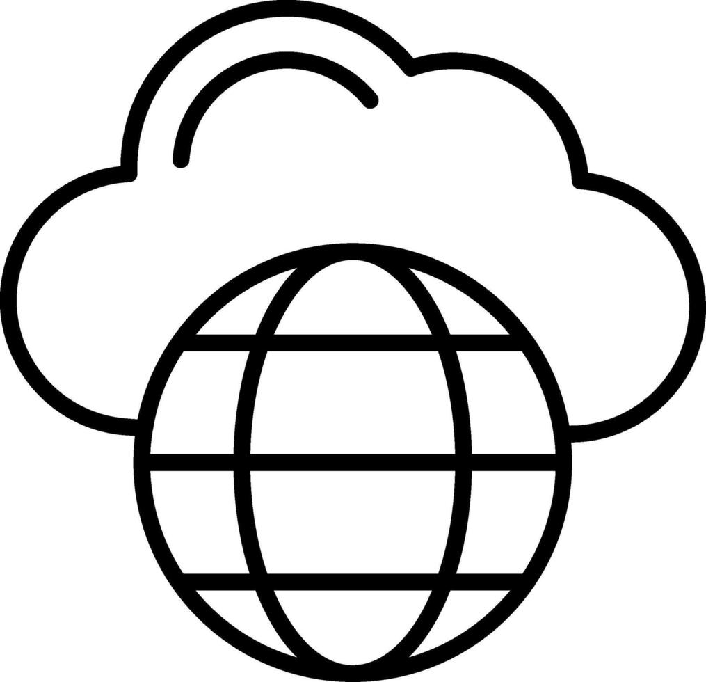 Symbol für die Cloud-Netzwerklinie vektor